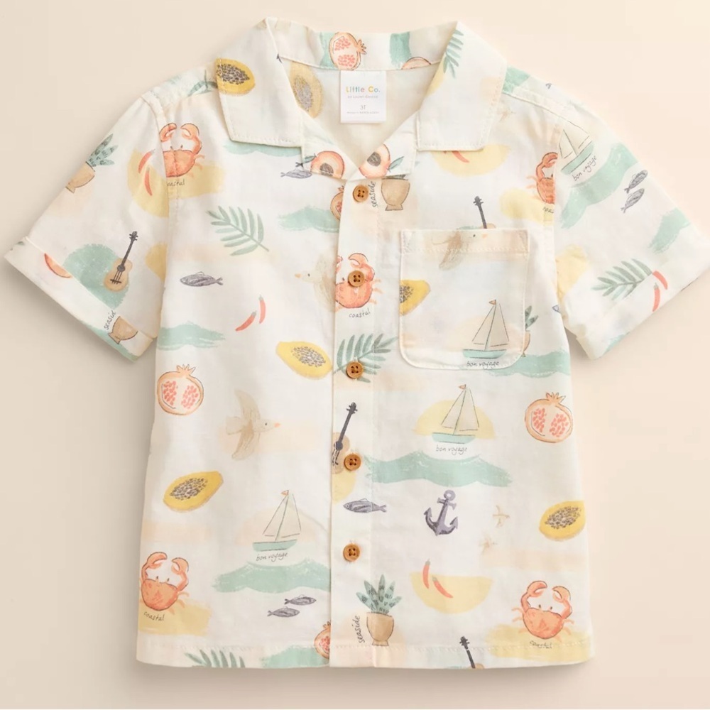 Little Co. by Lauren Conrad Short Sleeve Button-Front Shirt ๐ธ ๐ฆ โต๏ธ